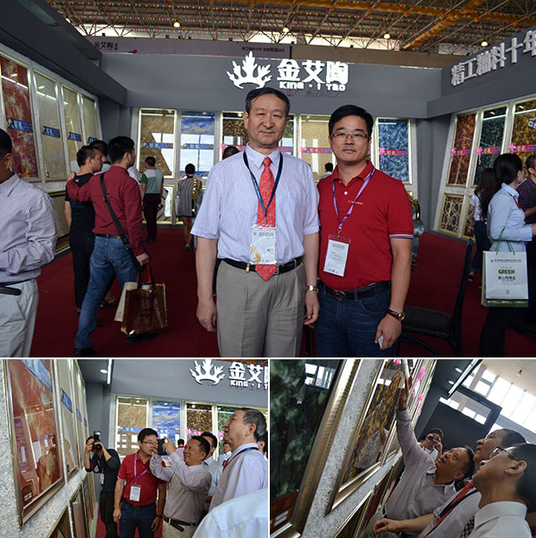 中国修建卫生陶瓷协会向导一行莅临mansion88瓷砖展位并合影