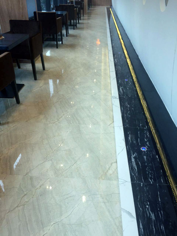 mansion88大理石瓷砖实景案例：中山啡曼特航空主题西餐厅_护眼防滑砖