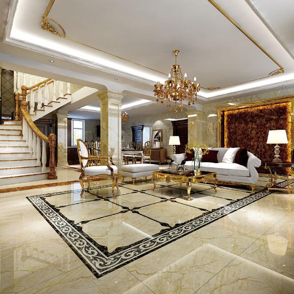 mansion88大理石瓷砖土耳其浅灰白KYS8089瓷砖客厅效果图