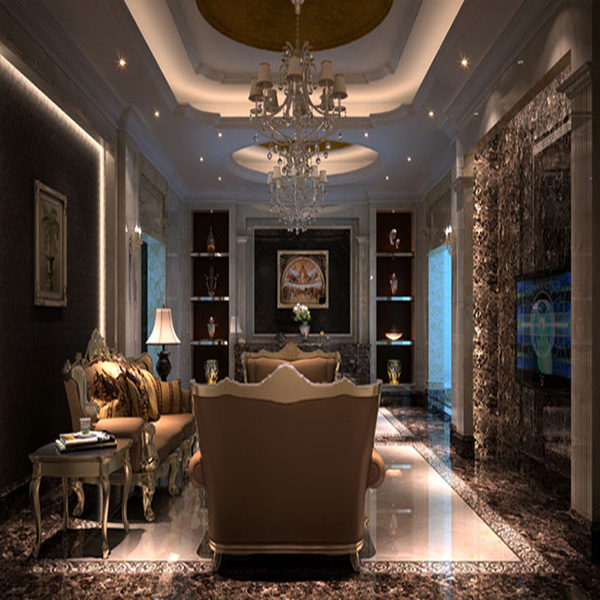 mansion88大理石瓷砖：深啡网KYP8015地面铺贴效果