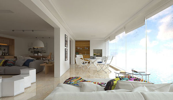 mansion88大理石瓷砖土耳其?浅灰白KYS8089地面铺贴效果图