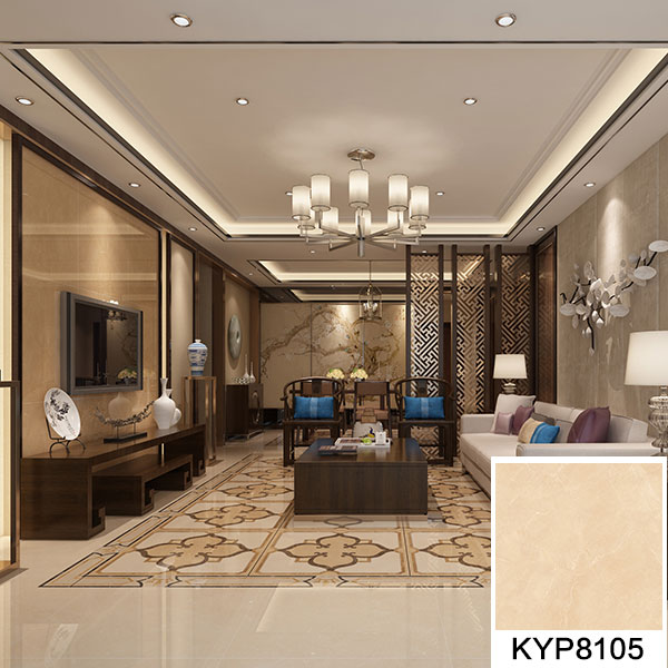 02 mansion88大理石瓷砖：世纪米黄 KYP8105地面铺贴效果图
