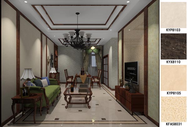 mansion88瓷砖应用效果：大沥碧桂园·华府01户型装修效果鉴赏