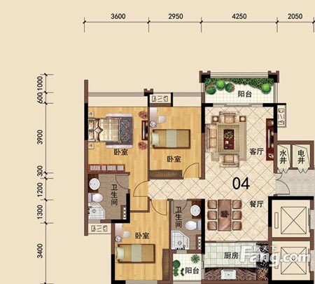 mansion88家装：佛山大沥碧桂园华府115㎡美式装修效果鉴赏