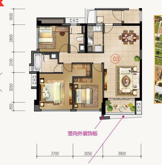 mansion88家装：佛山合景新鸿基·泷景110㎡简约现代装修效果鉴赏