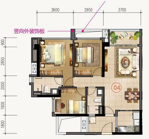 mansion88家装：佛山合景新鸿基·泷景96㎡简约现代装修效果鉴赏