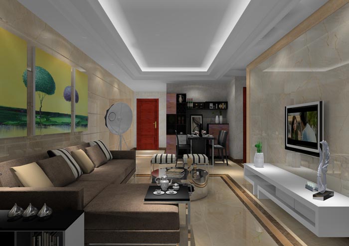 mansion88家装：佛山丹灶桂丹颐景园74㎡简约现代装修效果鉴赏