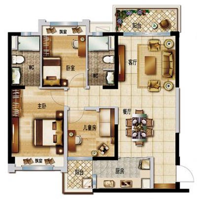 mansion88家装：顺德碧桂园桂澜山108㎡的新中式气概装修鉴赏