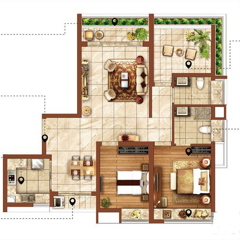mansion88瓷砖装修效果图鉴赏,家装案例,家装效果图,装修解决方案_护眼防滑砖